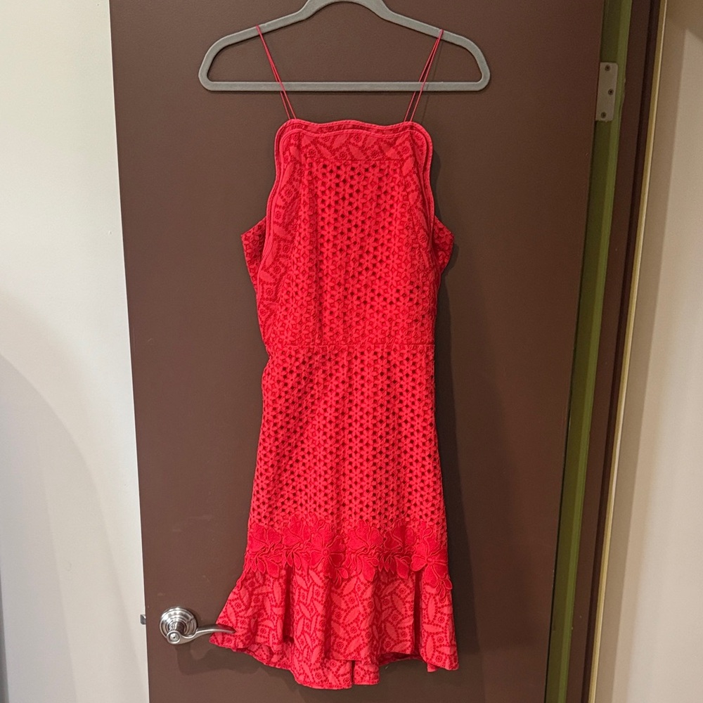 Sachin & Babi Red Eyelet Strappy Dress